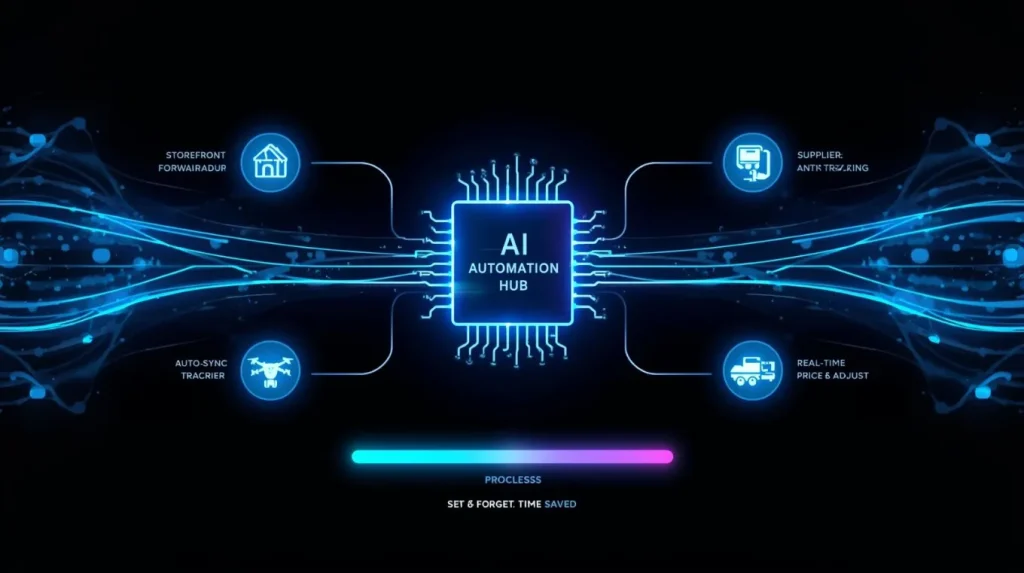 start dropshipping - A futuristic infographic illustration